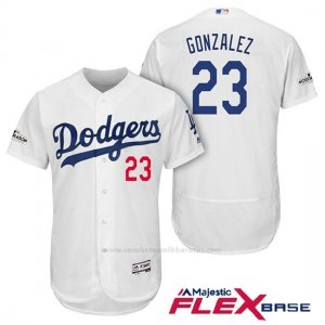 Camiseta Beisbol Hombre Los Angeles Dodgers 2017 Postemporada Adrian Gonzalez Blanco Flex Base