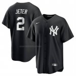Camiseta Beisbol Hombre New York Yankees Derek Jeter Lights Out Replica Negro