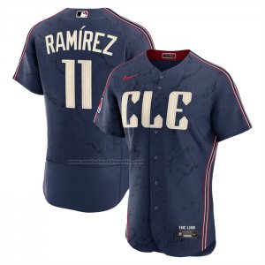 Camiseta Beisbol Hombre Cleveland Guardians Jose Ramirez City Connect Autentico Parche Patrocinador Azul Camiseta Beisbol Hombre Cleveland Guardians Jose Ramirez City Connect Autentico Parche Patrocinador Azul