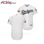 Camiseta Beisbol Hombre Los Angeles Dodgers 2018 Stars & Stripes Flex Base Blanco