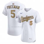 Camiseta Beisbol Hombre Los Angeles Dodgers Freddie Freeman 2025 Gold Collection Elite Blanco