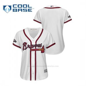 Camiseta Beisbol Mujer Atlanta Braves 2019 Postseason Cool Base Blanco