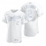 Camiseta Beisbol Hombre Los Angeles Dodgers Tommy Lasorda Awards Collection Retirement Blanco