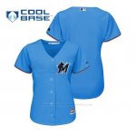 Camiseta Beisbol Mujer Miami Marlins Cool Base Majestic Personalizada 2019 Azul