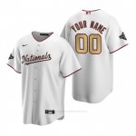 Camiseta Beisbol Nino Washington Nationals Personalizada 2020 Gold Program Replica Blanco