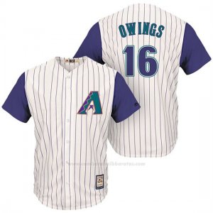 Camiseta Beisbol Hombre Arizona Diamondbacks 16 Chris Owings Cream Violeta Cooperstown