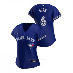 Camiseta Beisbol Mujer Toronto Blue Jays Travis Shaw 2020 Replica Alterno Azul