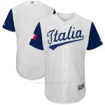 Camiseta Hombre Italia Clasico Mundial de Beisbol 2017 Personalizada Blanco