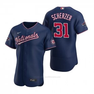 Camiseta Beisbol Hombre Washington Nationals Max Scherzer Autentico Replica Azul