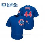 Camiseta Beisbol Hombre Chicago Cubs Anthony Rizzo Cool Base Entrenamiento de Primavera 2019 Azul