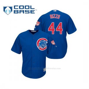 Camiseta Beisbol Hombre Chicago Cubs Anthony Rizzo Cool Base Entrenamiento de Primavera 2019 Azul