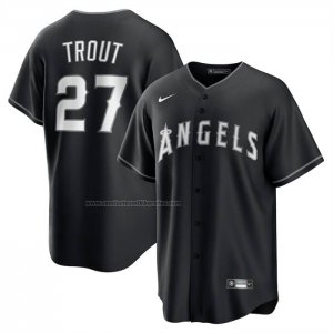 Camiseta Beisbol Hombre Los Angeles Angels Mike Trout Lights Out Replica Negro