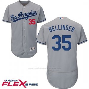 Camiseta Beisbol Hombre Los Angeles Dodgers Cody Bellinger Gris Flex Base