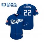 Camiseta Beisbol Hombre Los Angeles Dodgers Clayton Kershaw Cool Base Entrenamiento de Primavera 2019 Azul