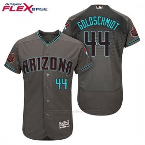 Camiseta Beisbol Hombre Arizona Diamondbacks 44 Paul Goldschmidt Gris Aqua Alterno 20 Aniversario Flex Base