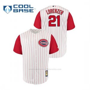 Camiseta Beisbol Hombre Cincinnati Reds Michael Lorenzen Throwback 1961 Cool Base Blanco Rojo