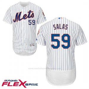 Camiseta Beisbol Hombre New York Mets 59 Fernando Salas Blanco Flex Base