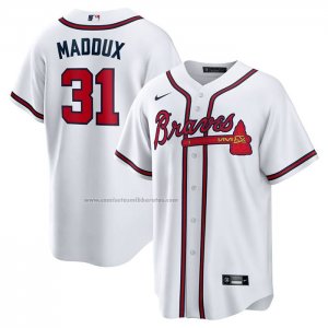 Camiseta Beisbol Hombre Atlanta Braves Greg Maddux Retired Primera Replica Blanco
