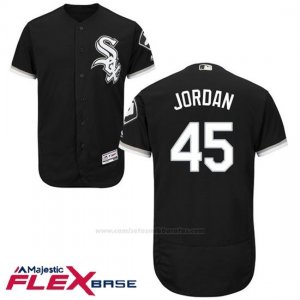 Camiseta Beisbol Hombre Chicago White Sox Michael Jordan 45 Autentico Coleccion Flex Base Negro Jugador