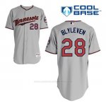 Camiseta Beisbol Hombre Minnesota Twins Bert Blyleven 28 Gris Cool Base