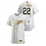 Camiseta Beisbol Hombre Los Angeles Dodgers Clayton Kershaw Golden Edition Autentico Blanco