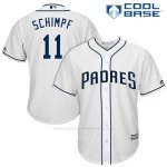 Camiseta Beisbol Hombre San Diego Padres 11 Ryan Schimpf Blanco 2017 Cool Base