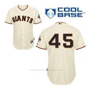 Camiseta Beisbol Hombre San Francisco Giants Travis Ishikawa 45 Crema 1ª Cool Base