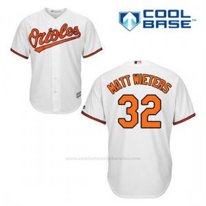 Camiseta Beisbol Hombre Baltimore Orioles 32 Matt Wieters Blanco 1ª Cool Base