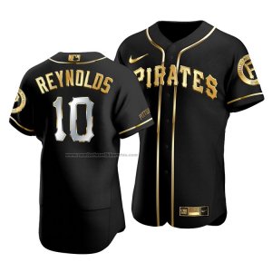 Camiseta Beisbol Hombre Pittsburgh Pirates Bryan Reynolds Golden Edition Autentico Negro