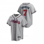Camiseta Beisbol Hombre Atlanta Braves Dansby Swanson 2020 Replica Road Gris