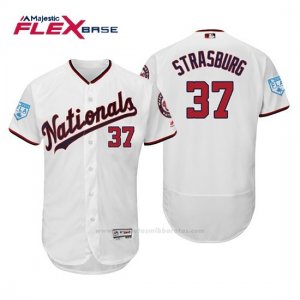 Camiseta Beisbol Hombre Washington Nationals Stephen Strasburg Flex Base Entrenamiento de Primavera 2019 Blanco