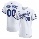 Camiseta Beisbol Hombre Kansas City Royals Elite Personalizada Blanco