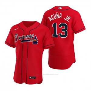 Camiseta Beisbol Hombre Atlanta Braves Ronald Acuna Jr. Autentico Alterno 2020 Rojo