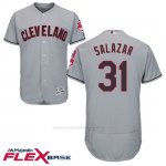 Camiseta Beisbol Hombre Cleveland Indians Danny Salazar Gris Autentico Coleccion Flex Base