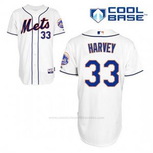 Camiseta Beisbol Hombre New York Mets Matt Harvey 33 Blanco Alterno Cool Base