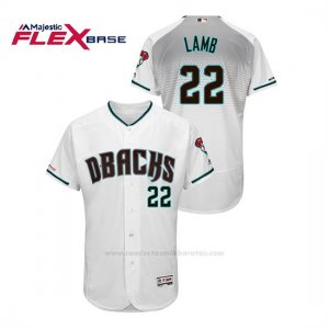 Camiseta Beisbol Hombre Arizona Diamondbacks Jake Lamb 150th Aniversario Patch Autentico Flex Base Blanco