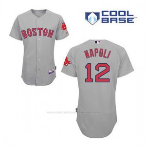 Camiseta Beisbol Hombre Boston Red Sox 12 Mike Napoli Gris Cool Base