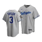Camiseta Beisbol Hombre Los Angeles Dodgers Chris Taylor 2020 Replica Road Gris