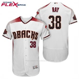 Camiseta Beisbol Hombre Arizona Diamondbacks 38 Robbie Ray Blanco Rojo 1ª 20 Aniversario Flex Base