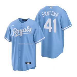 Camiseta Beisbol Hombre Kansas City Royals Carlos Santana Replica Alterno Azul