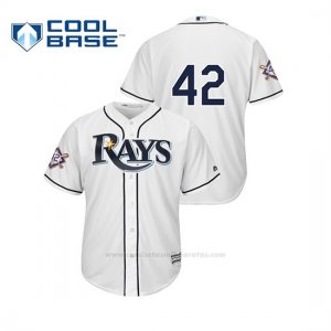 Camiseta Beisbol Hombre Tampa Bay Rays 2019 Jackie Robinson Day Cool Base Blanco