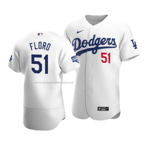 Camiseta Beisbol Hombre Los Angeles Dodgers Dylan Floro 2020 Autentico Primera Blanco
