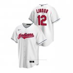 Camiseta Beisbol Hombre Cleveland Indians Francisco Lindor Replica Primera Blanco