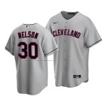 Camiseta Beisbol Hombre Cleveland Indians Kyle Nelson Replica Gris