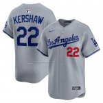 Camiseta Beisbol Hombre Los Angeles Dodgers Clayton Kershaw Segunda Limited Gris