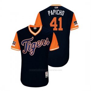 Camiseta Beisbol Hombre Detroit Tigers Victor Martinez 2018 Llws Players Weekend Papicho Azul