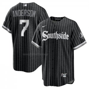 Camiseta Beisbol Hombre Chicago White Sox Tim Anderson City Connect Replica Negro