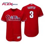 Camiseta Beisbol Hombre Philadelphia Phillies Bryce Harper Flex Base Autentico Collezione Alternato Rojo