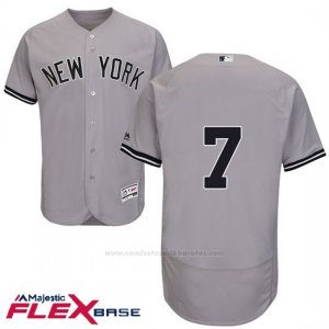 Camiseta Beisbol Hombre New York Yankees Mickey Mantl Autentico Coleccion Flex Base Gris