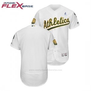 Camiseta Beisbol Hombre Oakland Athletics Blanco 2018 Dia del Padre Flex Base